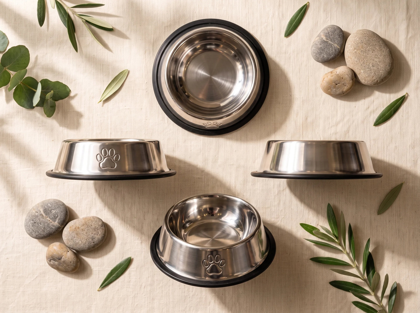 500ml Stainless Steel Pet Feeding Bowl for Dogs & Cats