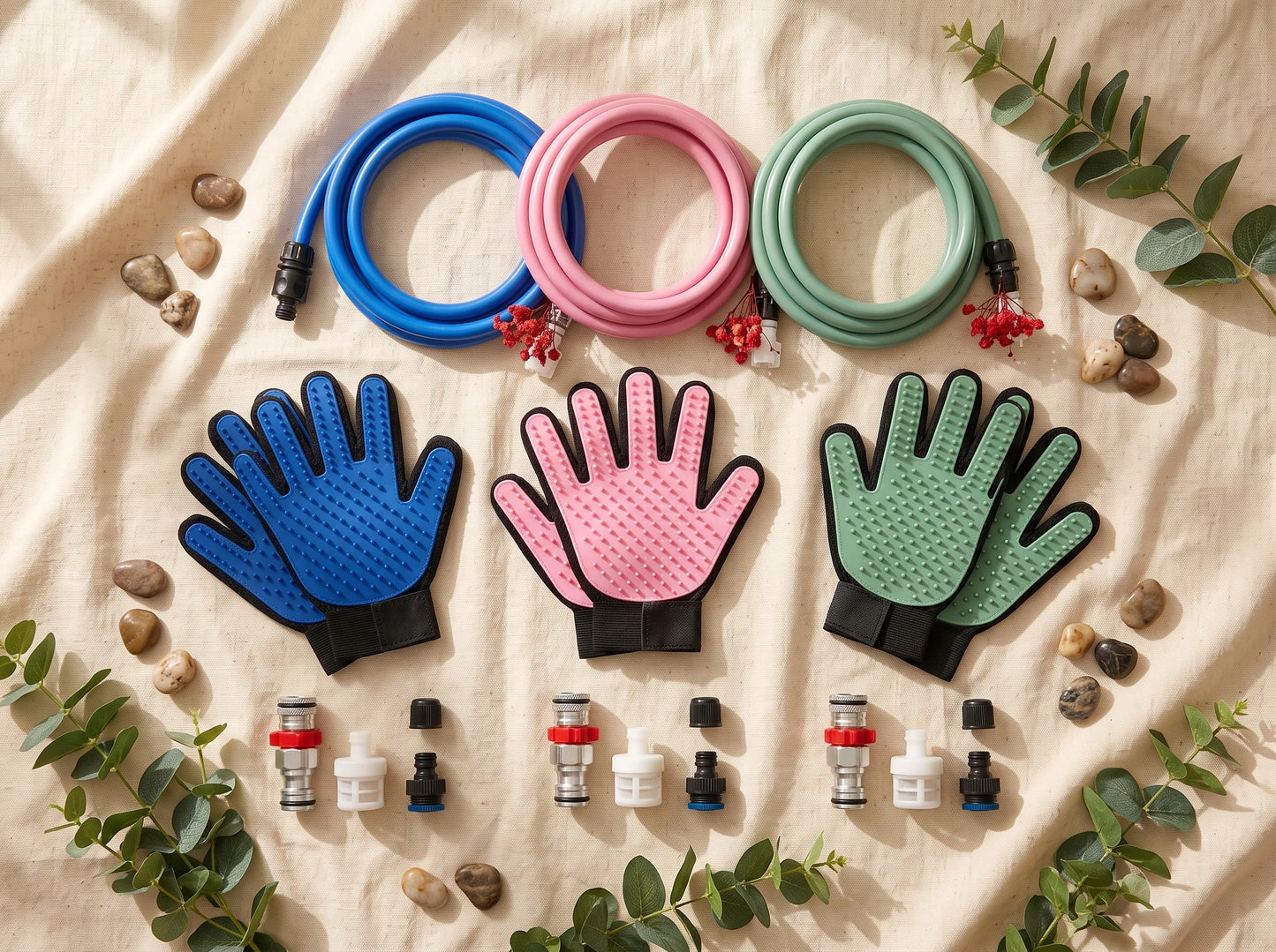 Bath Glove with Hose for Dogs & Cats- Easy Bathing