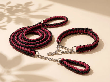 Braided Rope Dog Leash & Collar Set