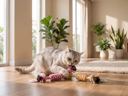 Cat Rope Pull Toy for Interactive Play