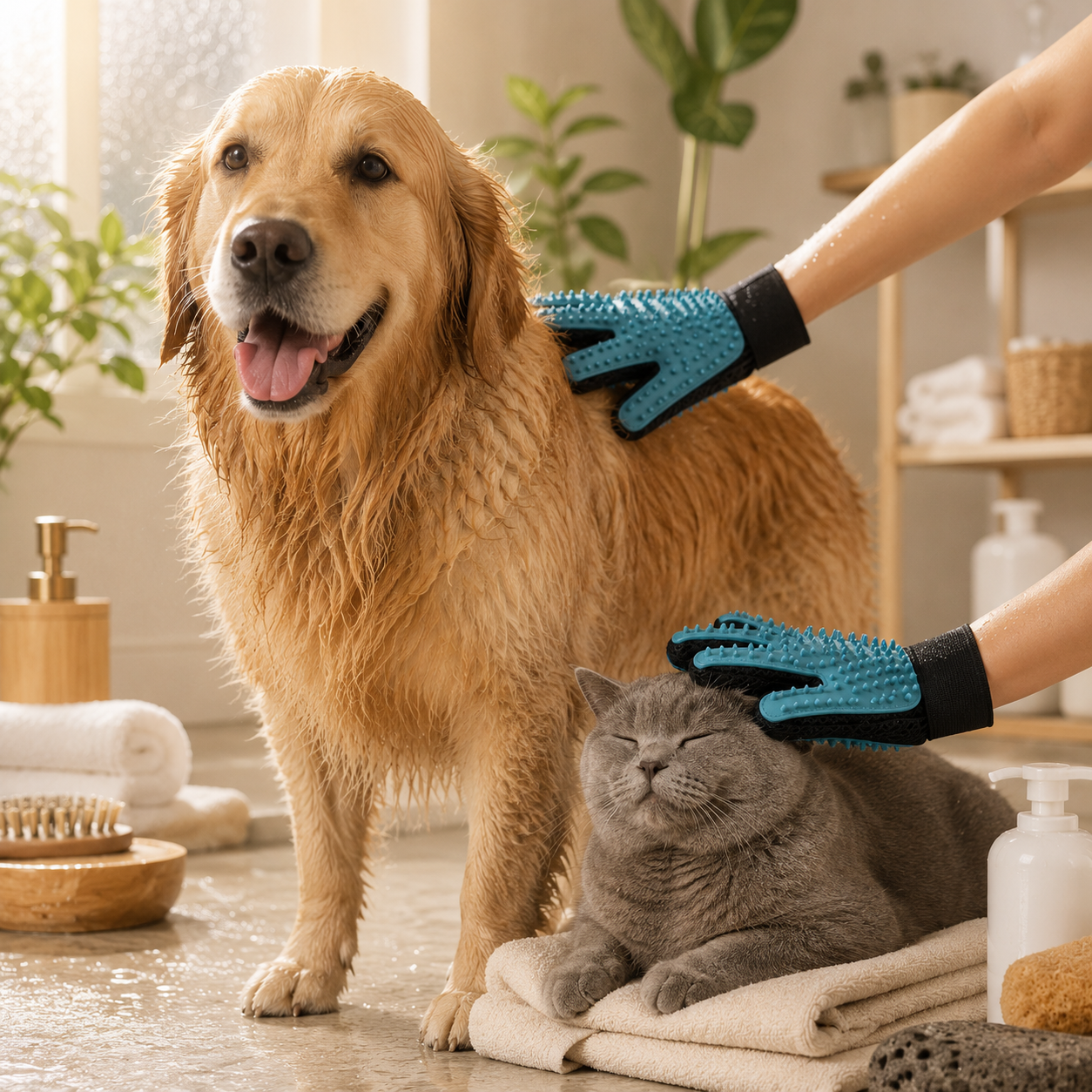 Pet Bath Glove for Dogs & Cats- Gentle Grooming