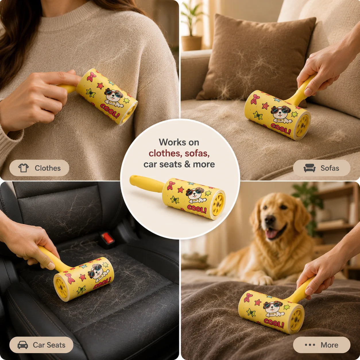Pet Lint Roller | Remove Pet Hair Instantly | Dogs & Cats