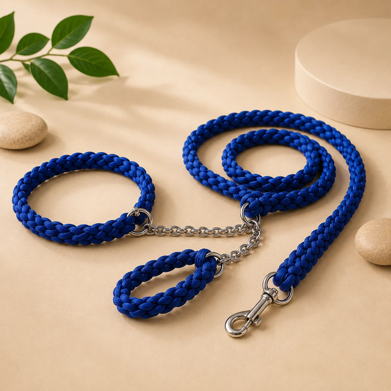 Braided Rope Dog Leash & Collar Set
