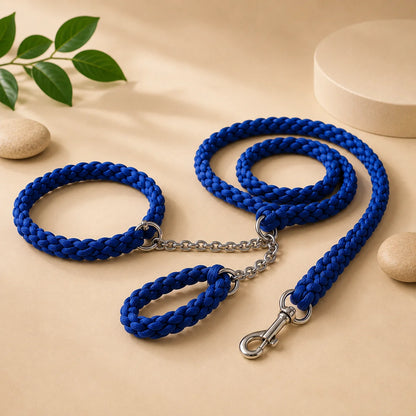 Braided Rope Dog Leash & Collar Set