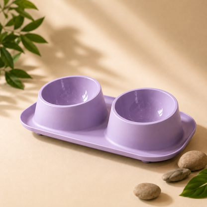Pet Dual Bowl Feeder for Dogs & Cats