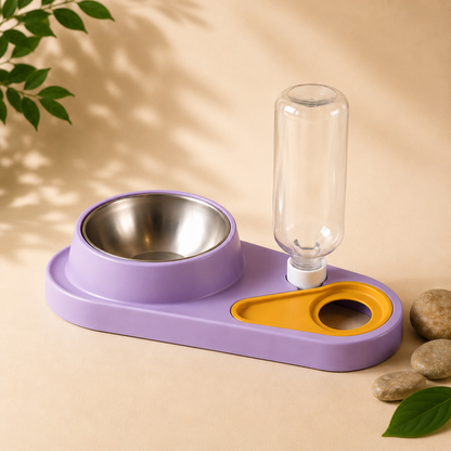 2-in-1 Pet Food & Water Dispenser for Dogs & Cats