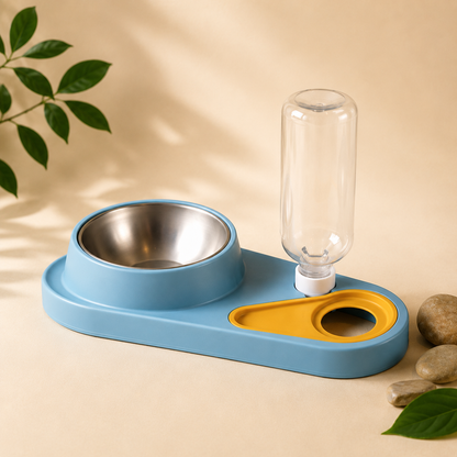 2-in-1 Pet Food & Water Dispenser for Dogs & Cats