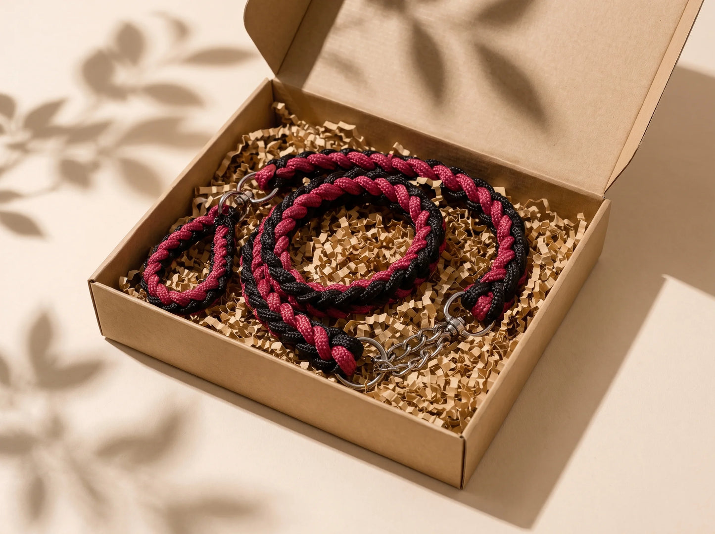 Braided Rope Dog Leash & Collar Set