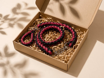 Braided Rope Dog Leash & Collar Set