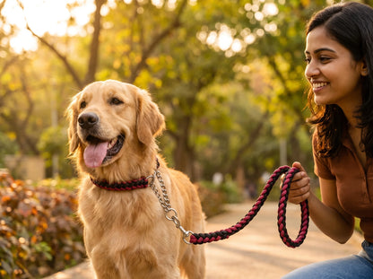 Braided Rope Dog Leash & Collar Set
