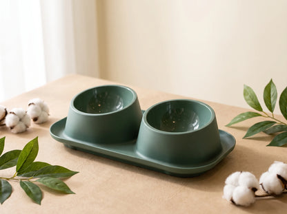 Pet Dual Bowl Feeder for Dogs & Cats