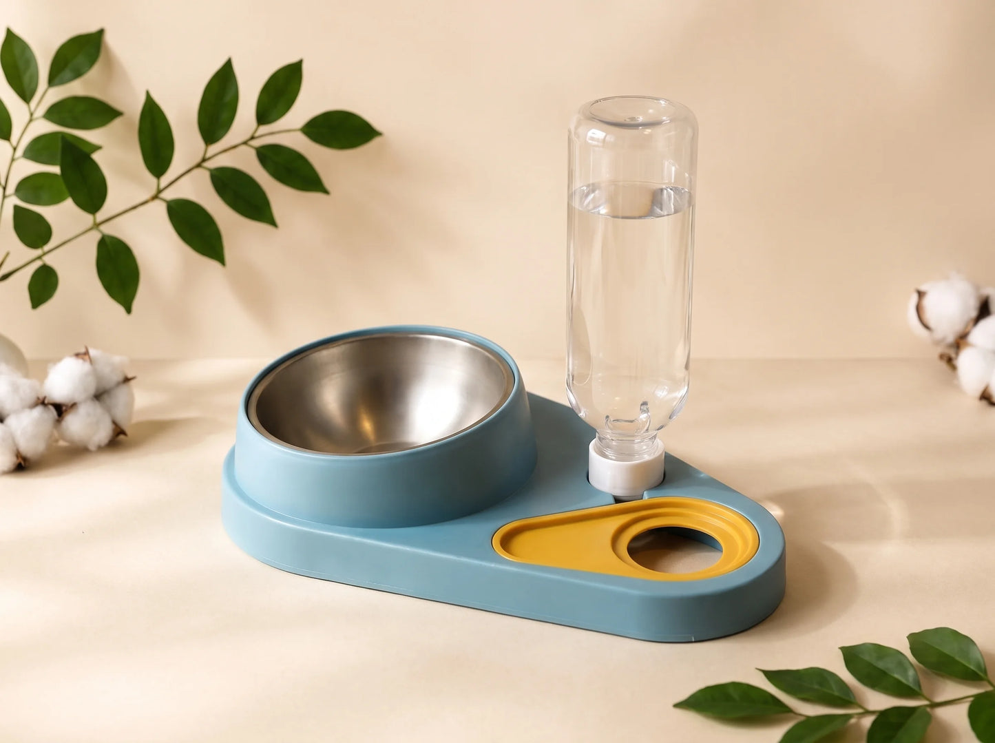 2-in-1 Pet Food & Water Dispenser for Dogs & Cats