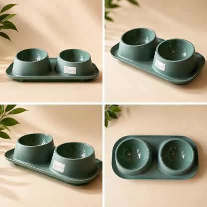 Pet Dual Bowl Feeder for Dogs & Cats