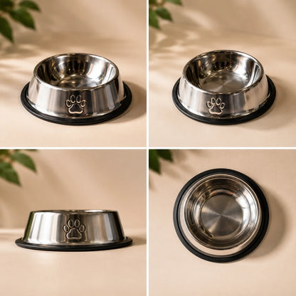 500ml Stainless Steel Pet Feeding Bowl for Dogs & Cats