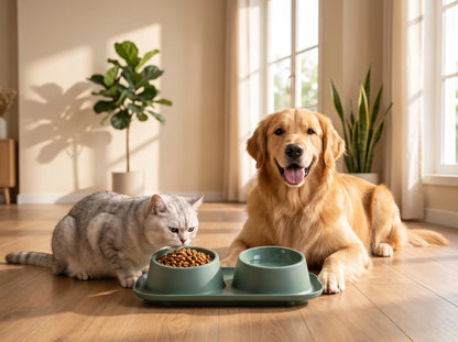 Pet Dual Bowl Feeder for Dogs & Cats