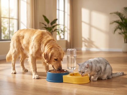 2-in-1 Pet Food & Water Dispenser for Dogs & Cats