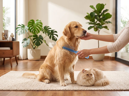2-Sided Pet Grooming Brush & Comb for Dogs & Cats