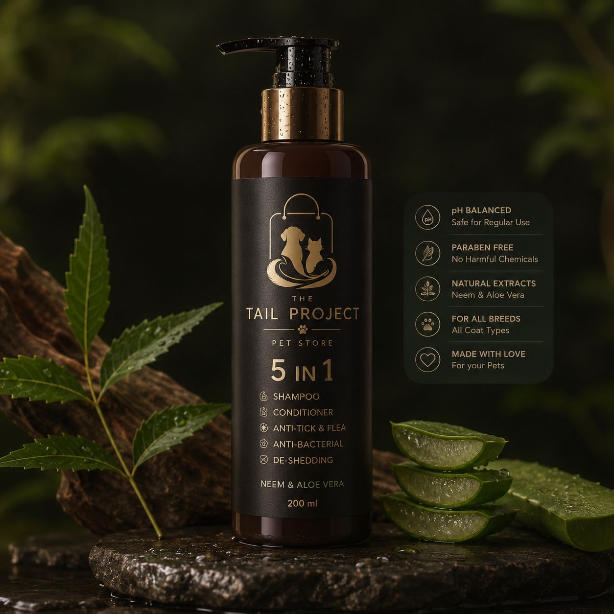 5-in-1 Pet Shampoo for Dogs & Cats | Deep Clean | The Tail Project